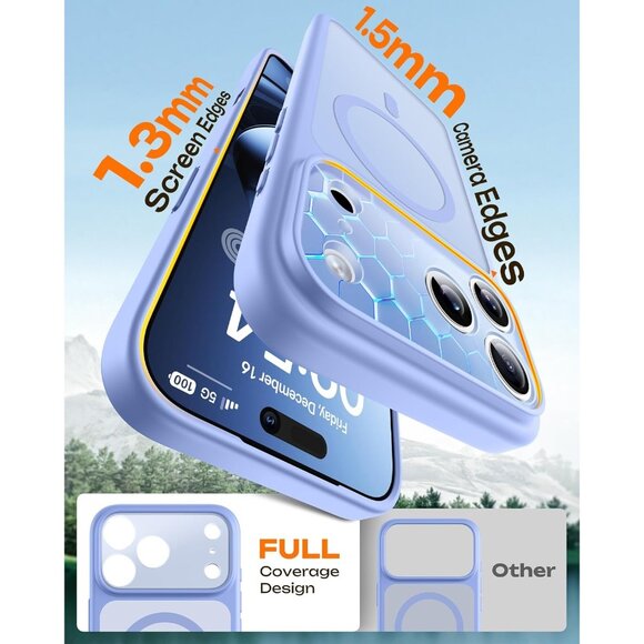 Light Blue Iphone 17 Pro Max Full Camera Protection Translucent Matte Phone Case - Picture 7 of 7